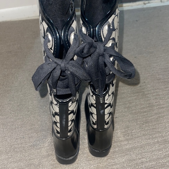 Tall, Fleece lined, Coach rain boots. - Picture 2 of 2